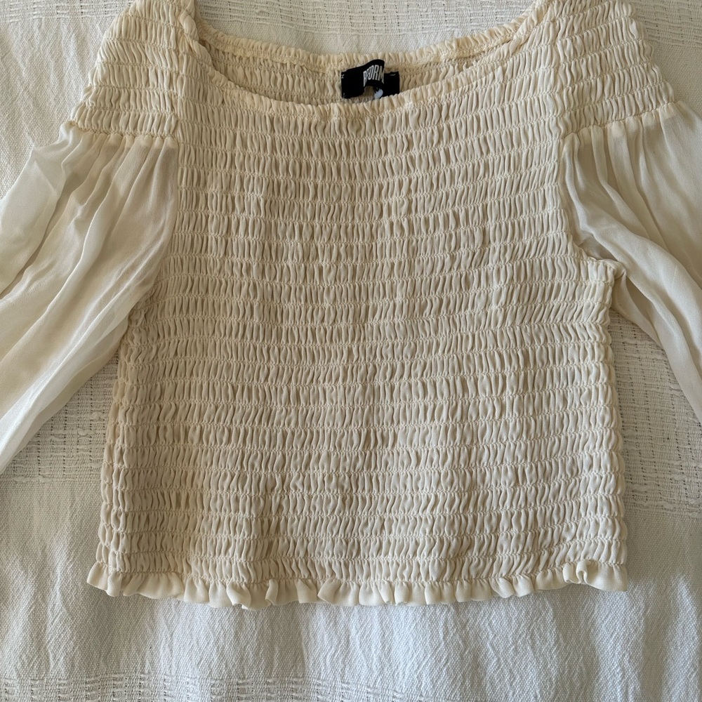 Reformation Pinto Smocked Crop Top